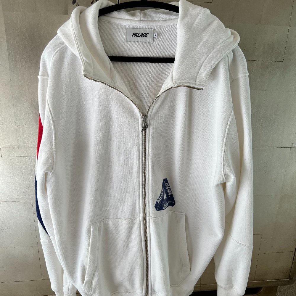 Palace Hood Duo -White Zip Up; New on StockX for $230